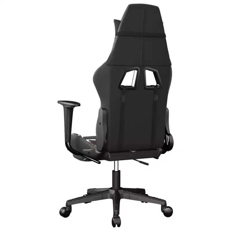 vidaXL Chaise de jeu avec repose-pieds, noir et camouflage, similicuir
