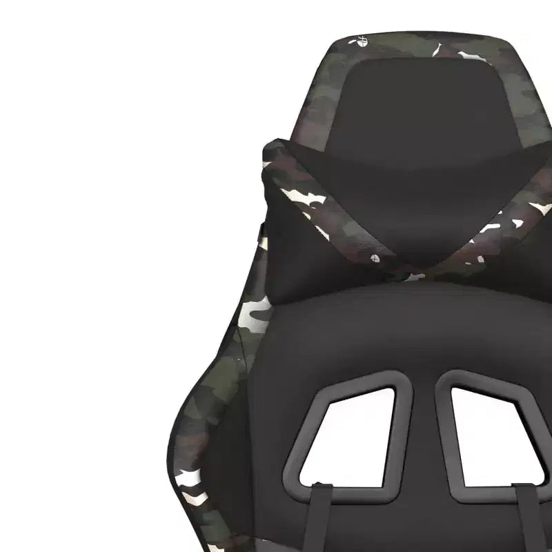 vidaXL Chaise de jeu avec repose-pieds, noir et camouflage, similicuir