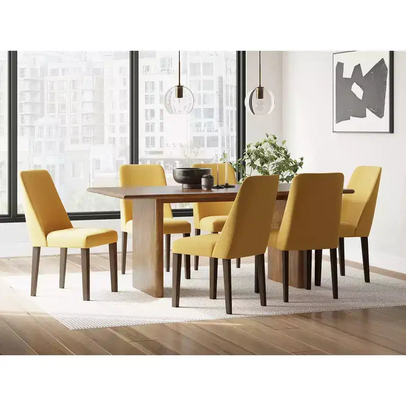 Signature Design by Ashley Chaise d'appoint de salle à manger Lyncott rembourrée avec coussin en mousse, lot de 2, jaune