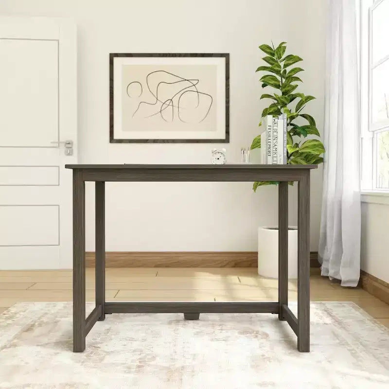 Bureau en bois massif Planche+Poutre, Bureau simple pour chambre à coucher, Bureau d'étude pour bureau à domicile, 39.5