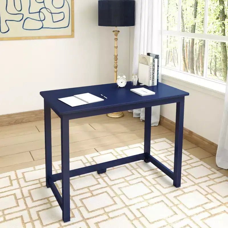 Bureau en bois massif Planche+Poutre, Bureau simple pour chambre à coucher, Bureau d'étude pour bureau à domicile, 39.5