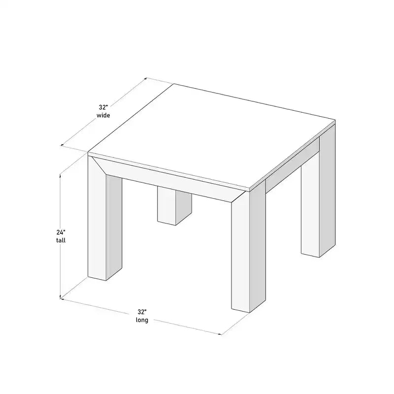 Table d'angle carrée moderne Plank+Beam en bois massif, table d'appoint 32 pour salon, bout de canapé