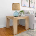 Table d'angle carrée moderne Plank+Beam en bois massif, table d'appoint 32 pour salon, bout de canapé