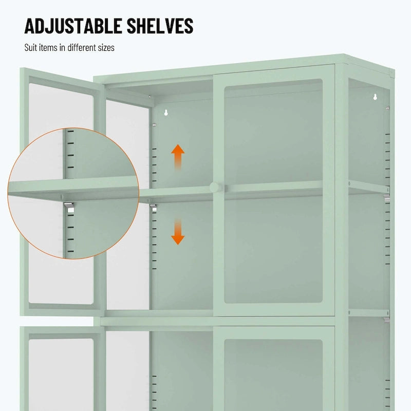 Meuble de rangement vitré avec étagères réglables