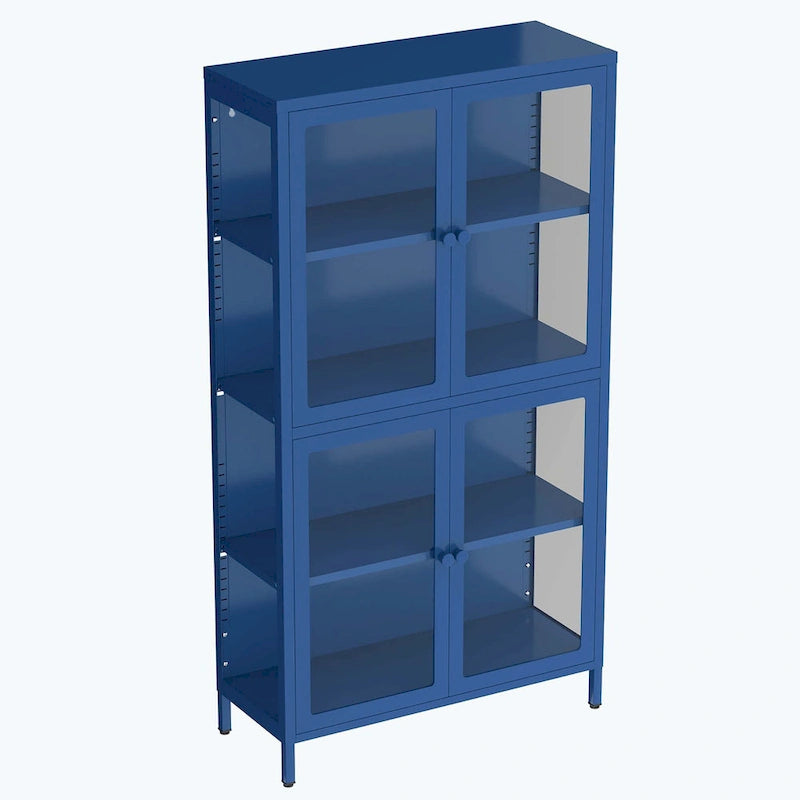 Meuble de rangement vitré avec étagères réglables