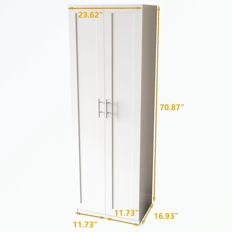 Armoire 2 portes 3 étagères avec placage texturé