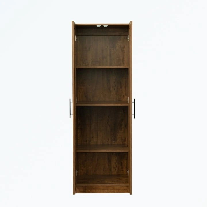 Armoire 2 portes 3 étagères avec placage texturé