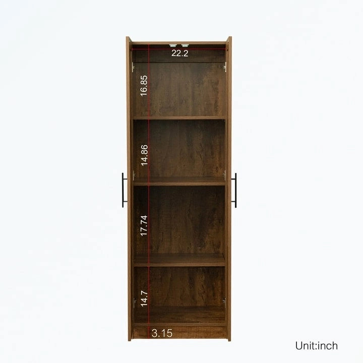 Armoire 2 portes 3 étagères avec placage texturé