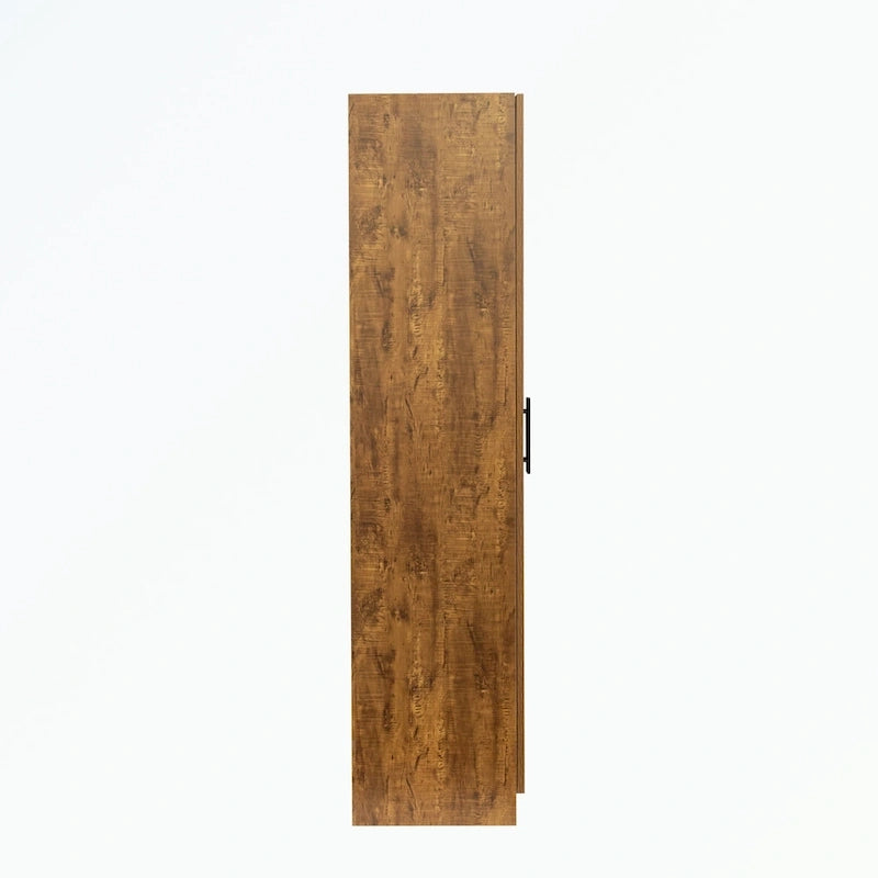 Armoire 2 portes 3 étagères avec placage texturé