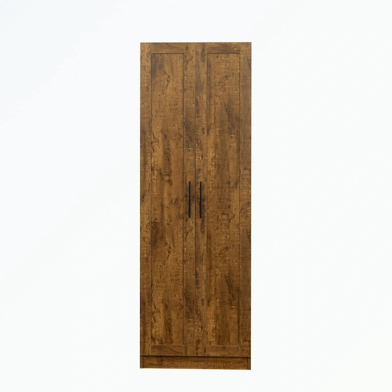 Armoire 2 portes 3 étagères avec placage texturé