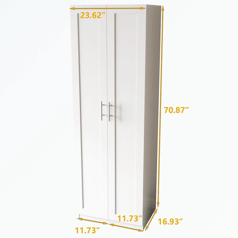Armoire 2 portes 3 étagères avec placage texturé