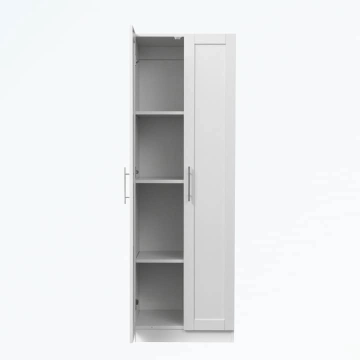 Armoire 2 portes 3 étagères avec placage texturé