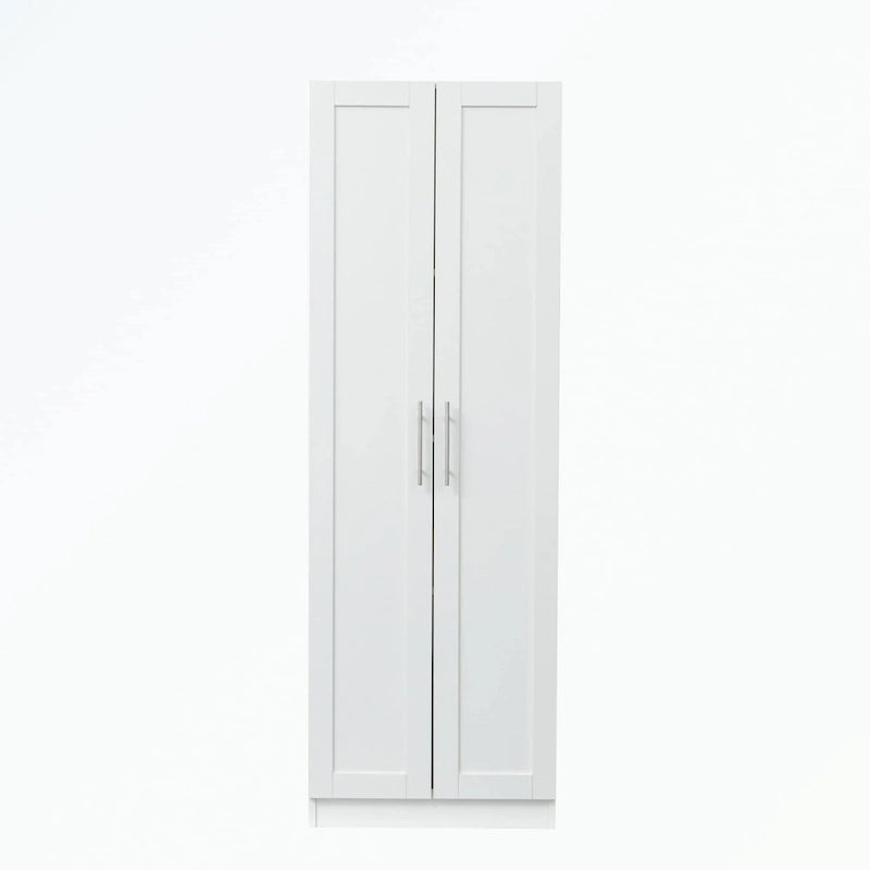 Armoire 2 portes 3 étagères avec placage texturé