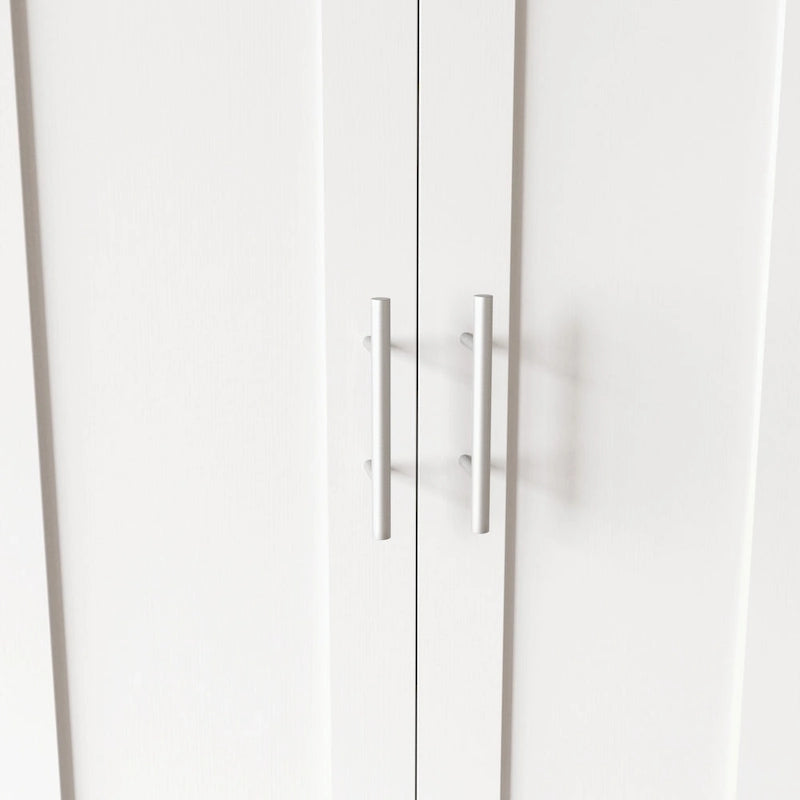 Armoire 2 portes 3 étagères avec placage texturé