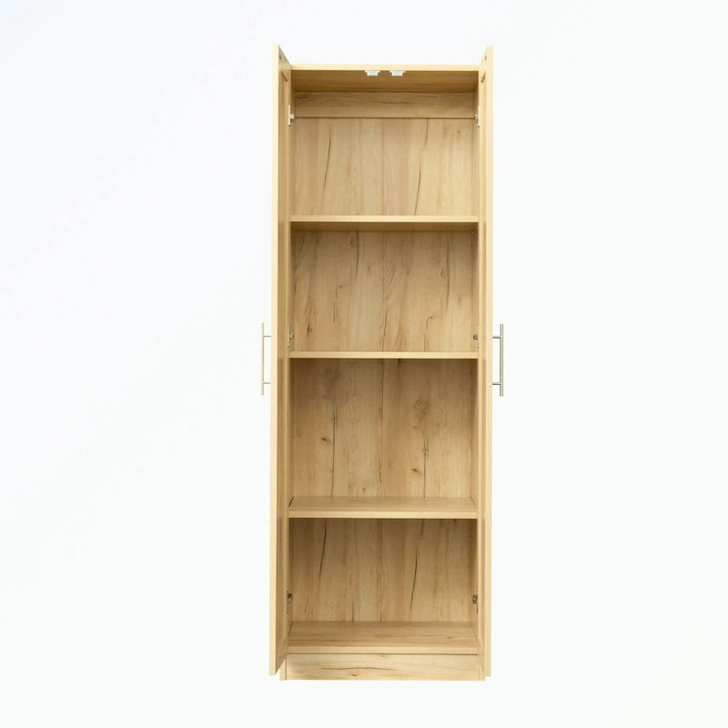 Armoire 2 portes 3 étagères avec placage texturé