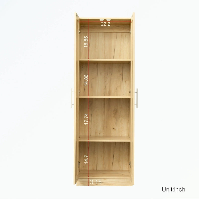Armoire 2 portes 3 étagères avec placage texturé