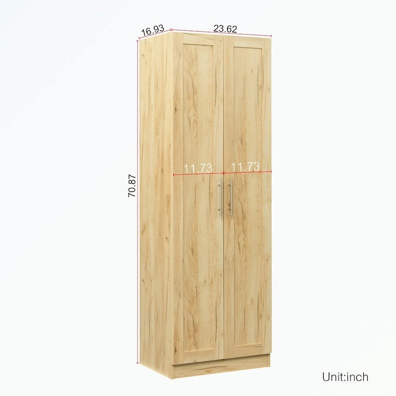Armoire 2 portes 3 étagères avec placage texturé