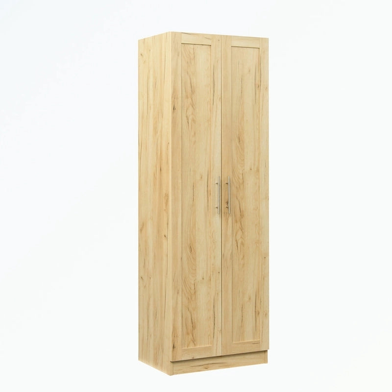 Armoire 2 portes 3 étagères avec placage texturé