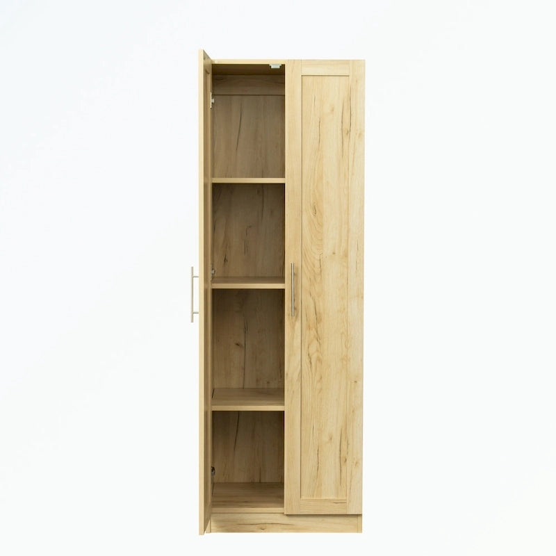 Armoire 2 portes 3 étagères avec placage texturé