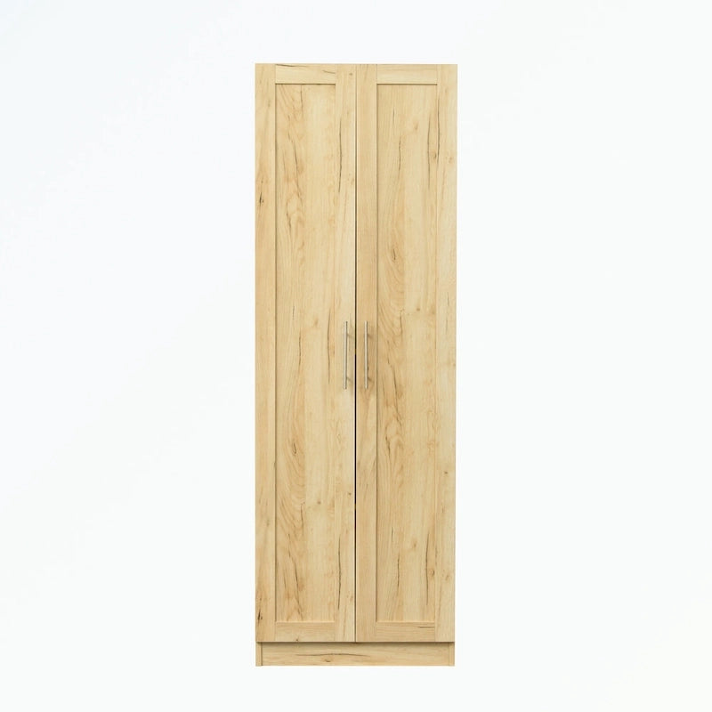 Armoire 2 portes 3 étagères avec placage texturé