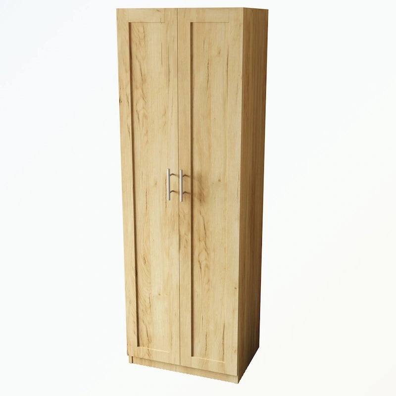 Armoire 2 portes 3 étagères avec placage texturé