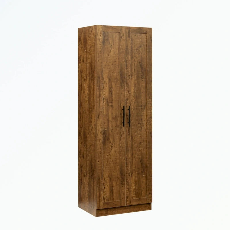 Armoire 2 portes 3 étagères avec placage texturé