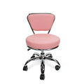 Tabouret de pédicure roulant réglable avec dossier, Rose