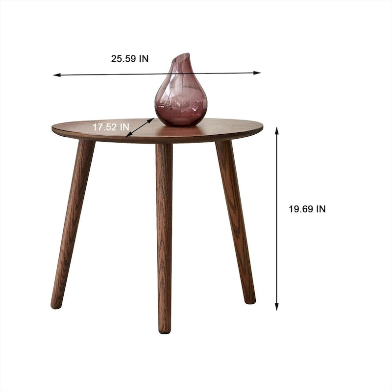 Table basse en bois de chêne massif, forme galet