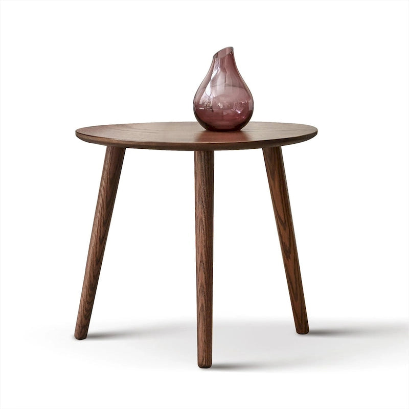 Table basse en bois de chêne massif, forme galet