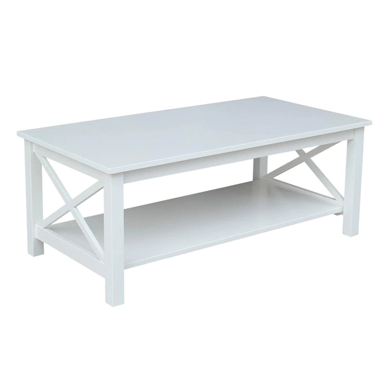 Table basse en bois massif avec étagère inférieure
