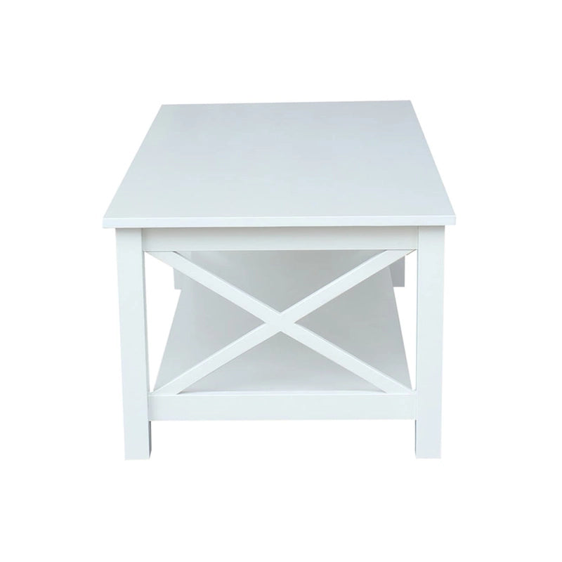Table basse en bois massif avec étagère inférieure