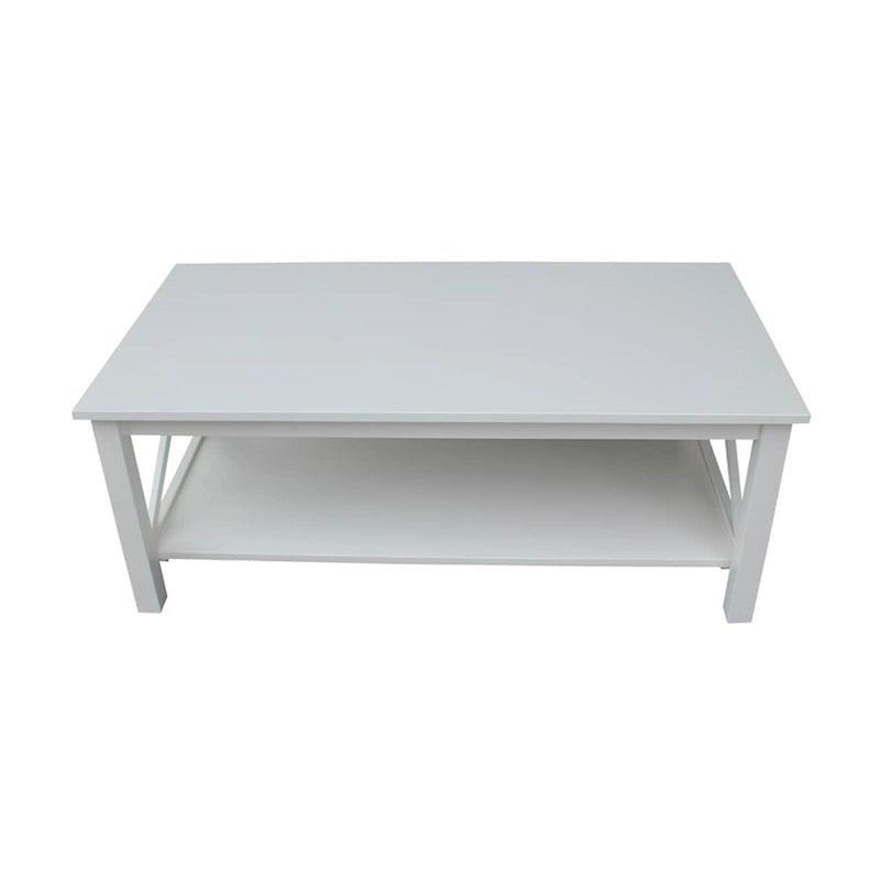 Table basse en bois massif avec étagère inférieure