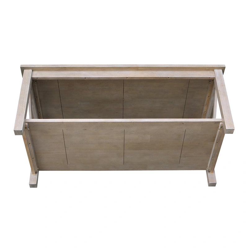 Table basse en bois massif avec étagère inférieure