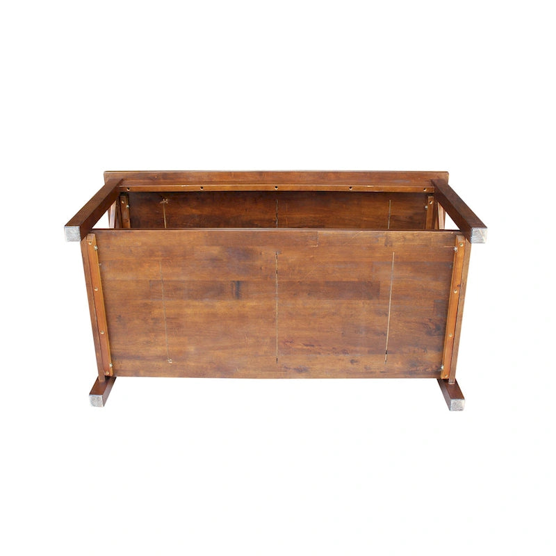 Table basse en bois massif avec étagère inférieure