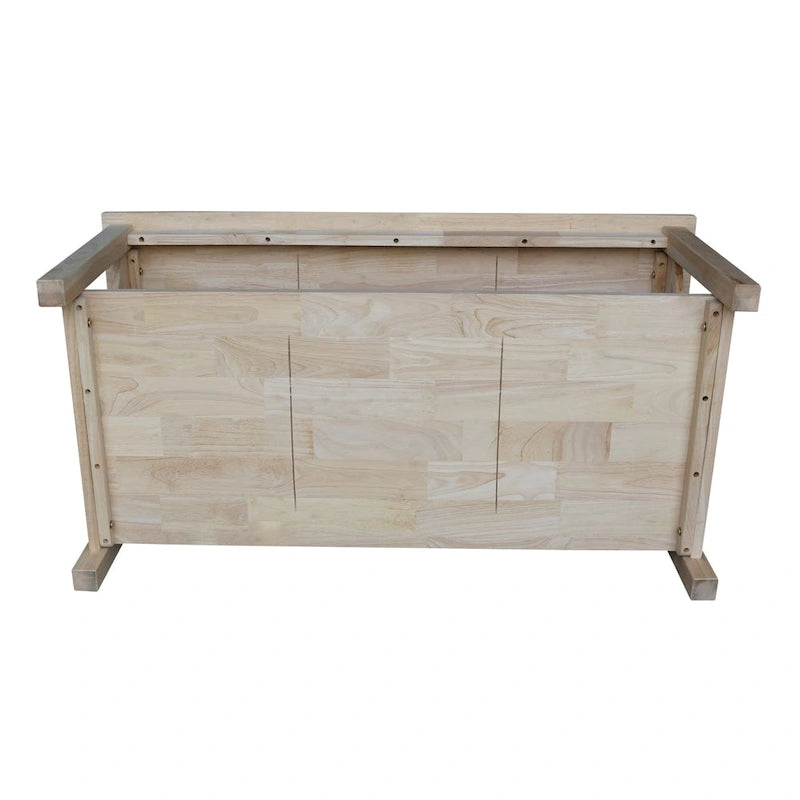 Table basse en bois massif avec étagère inférieure