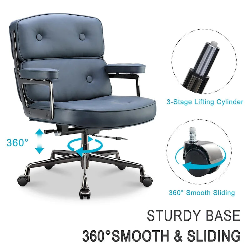 Chaise de bureau ergonomique mi-dos avec soutien lombaire