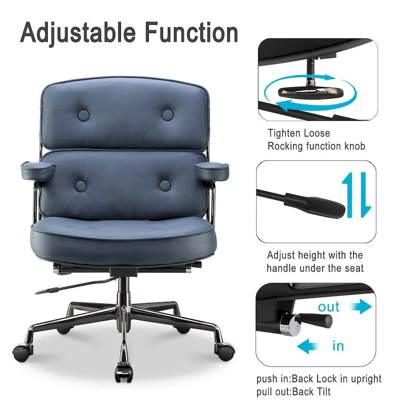 Chaise de bureau ergonomique mi-dos avec soutien lombaire