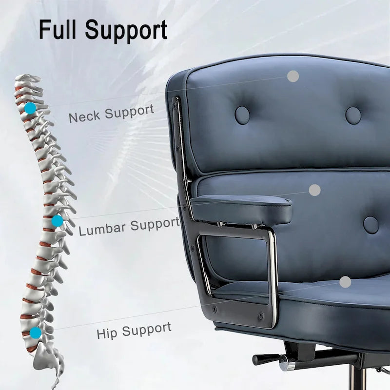 Chaise de bureau ergonomique mi-dos avec soutien lombaire