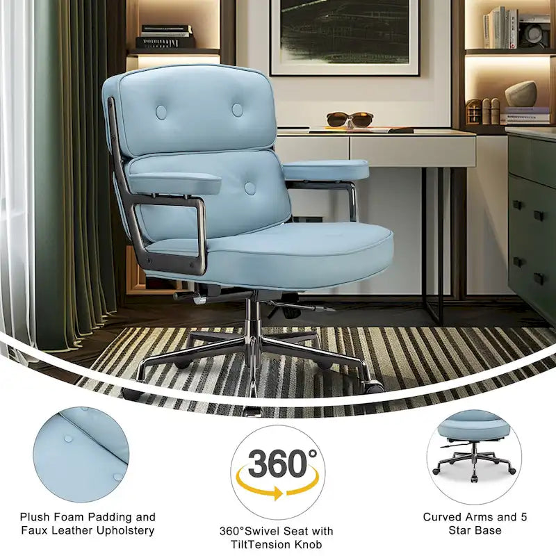 Chaise de bureau ergonomique mi-dos avec soutien lombaire
