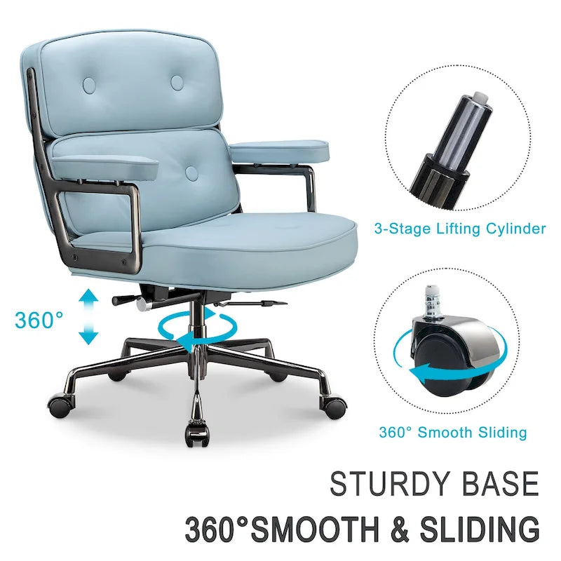 Chaise de bureau ergonomique mi-dos avec soutien lombaire