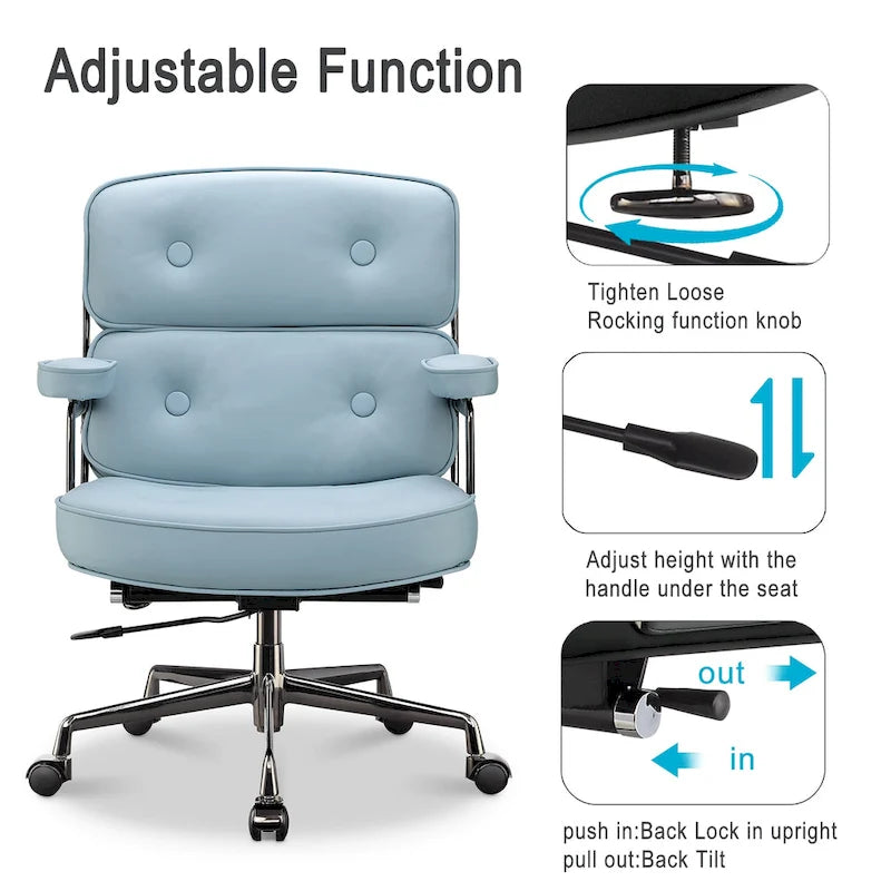 Chaise de bureau ergonomique mi-dos avec soutien lombaire