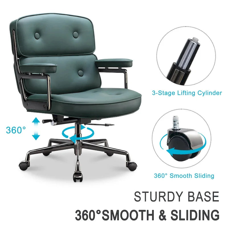 Chaise de bureau ergonomique mi-dos avec soutien lombaire