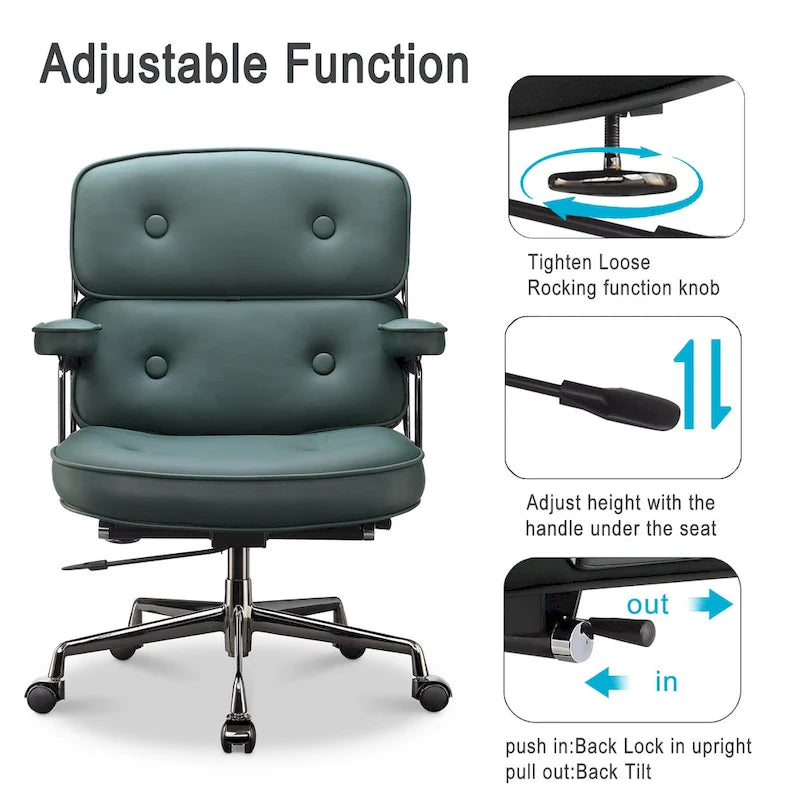 Chaise de bureau ergonomique mi-dos avec soutien lombaire