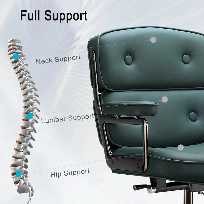 Chaise de bureau ergonomique mi-dos avec soutien lombaire
