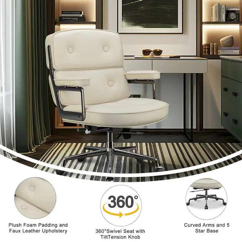 Chaise de bureau ergonomique mi-dos avec soutien lombaire
