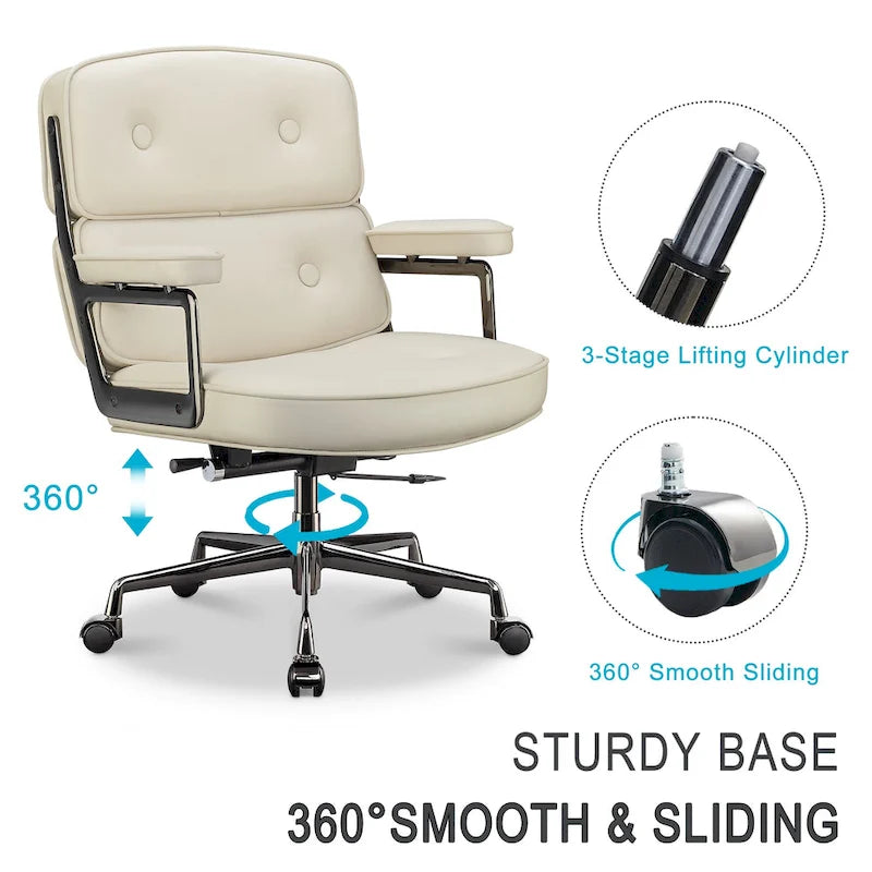 Chaise de bureau ergonomique mi-dos avec soutien lombaire