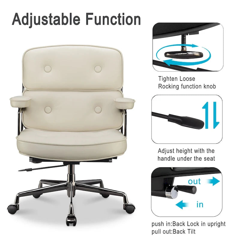 Chaise de bureau ergonomique mi-dos avec soutien lombaire
