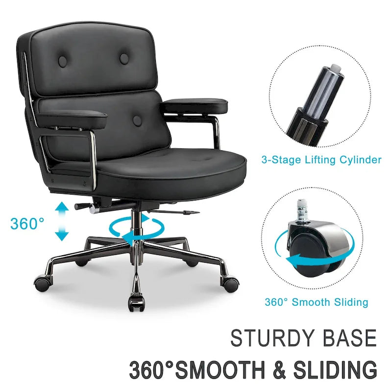 Chaise de bureau ergonomique mi-dos avec soutien lombaire