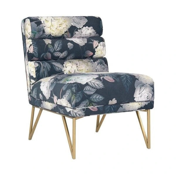 Fauteuil d'appoint en velours fleuri