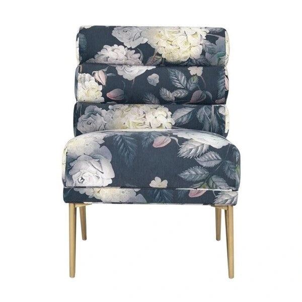 Fauteuil d'appoint en velours fleuri
